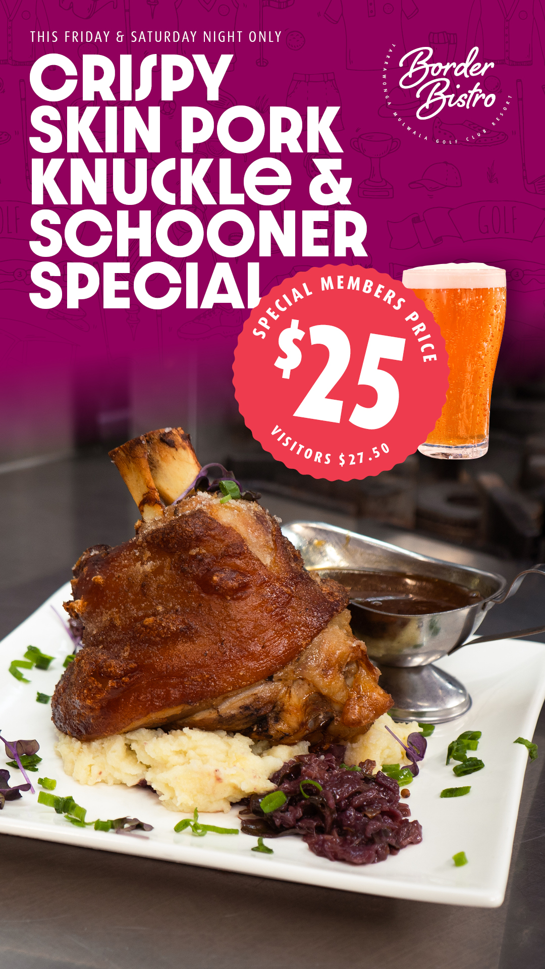 Crispy Skin Pork Knuckle & Schooner Special
