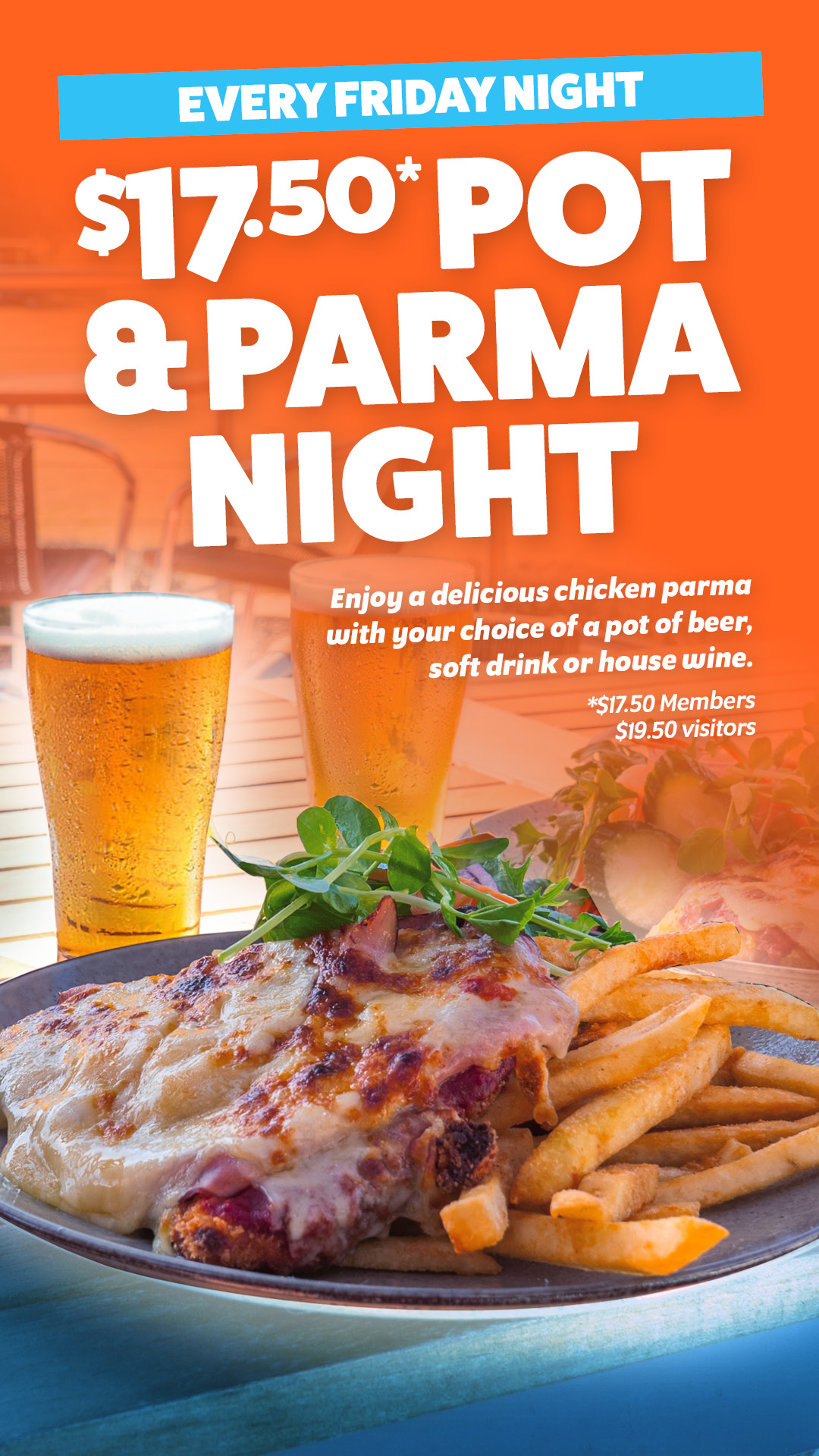 Friday is Pot & Parma Night!