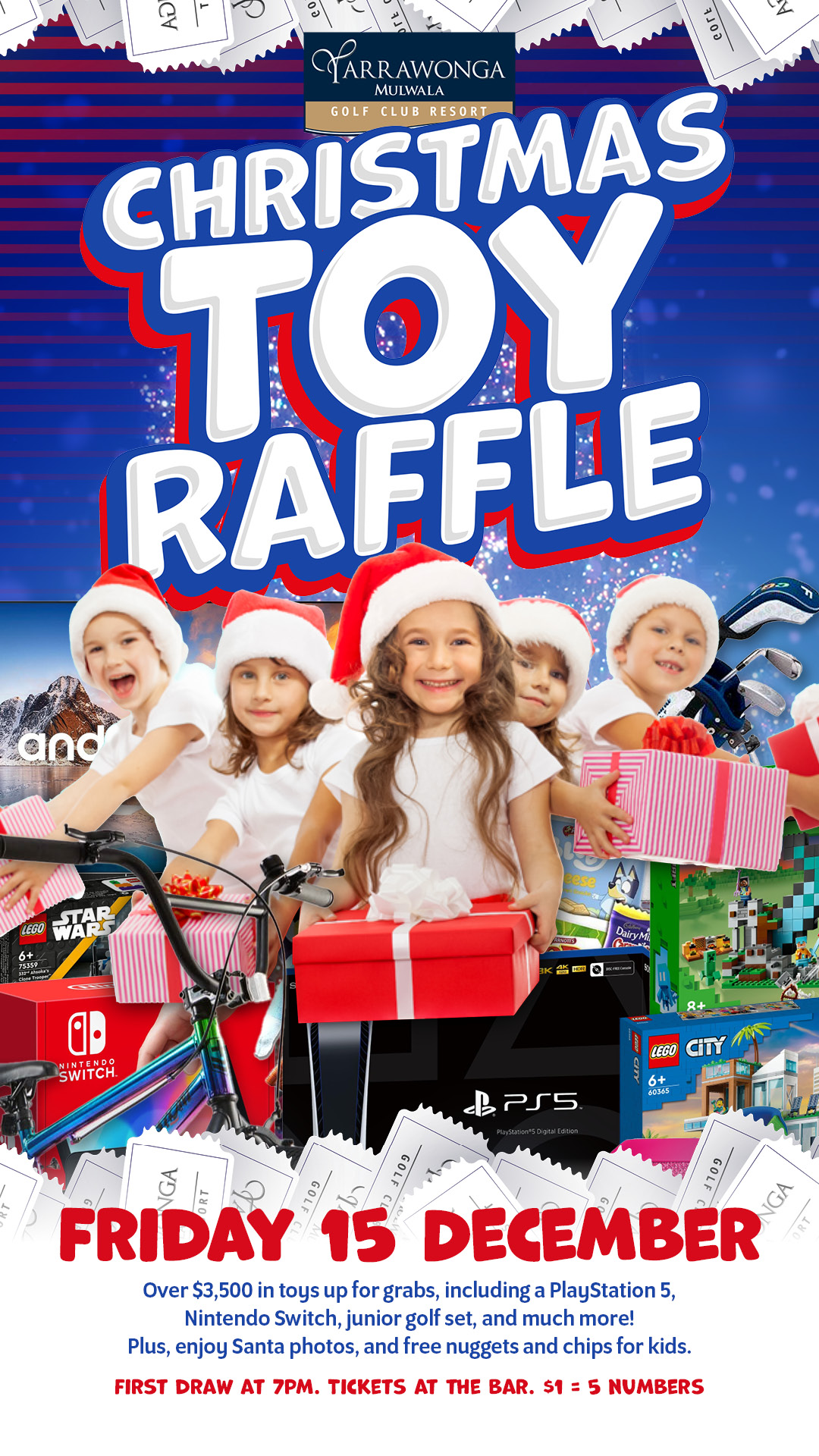 Family fun at the Christmas Toy Raffle!