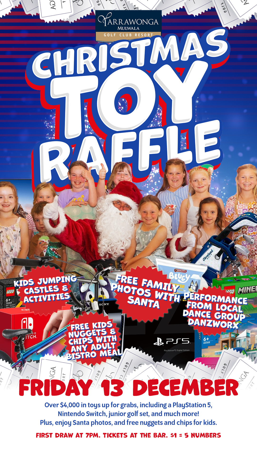 Family fun at the Christmas Toy Raffle!