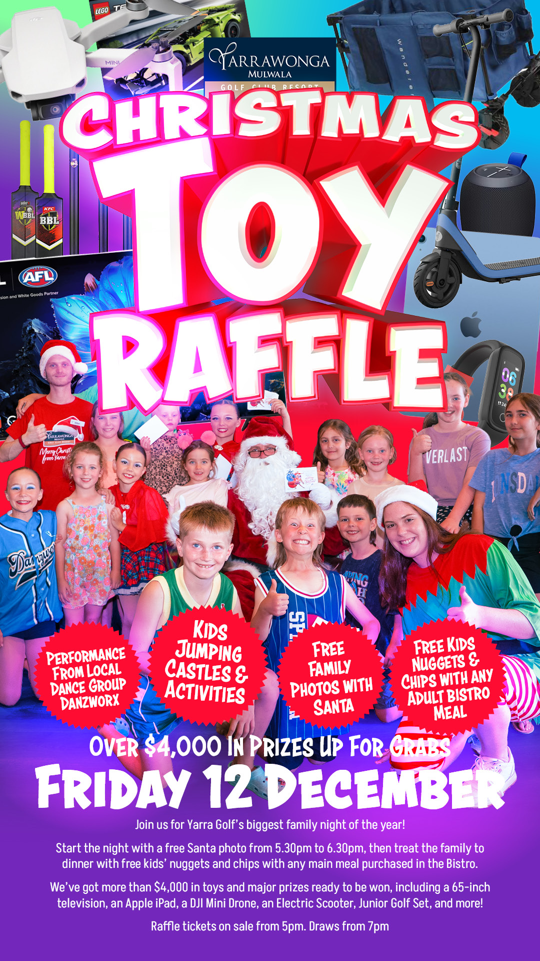 Family fun at the Christmas Toy Raffle!