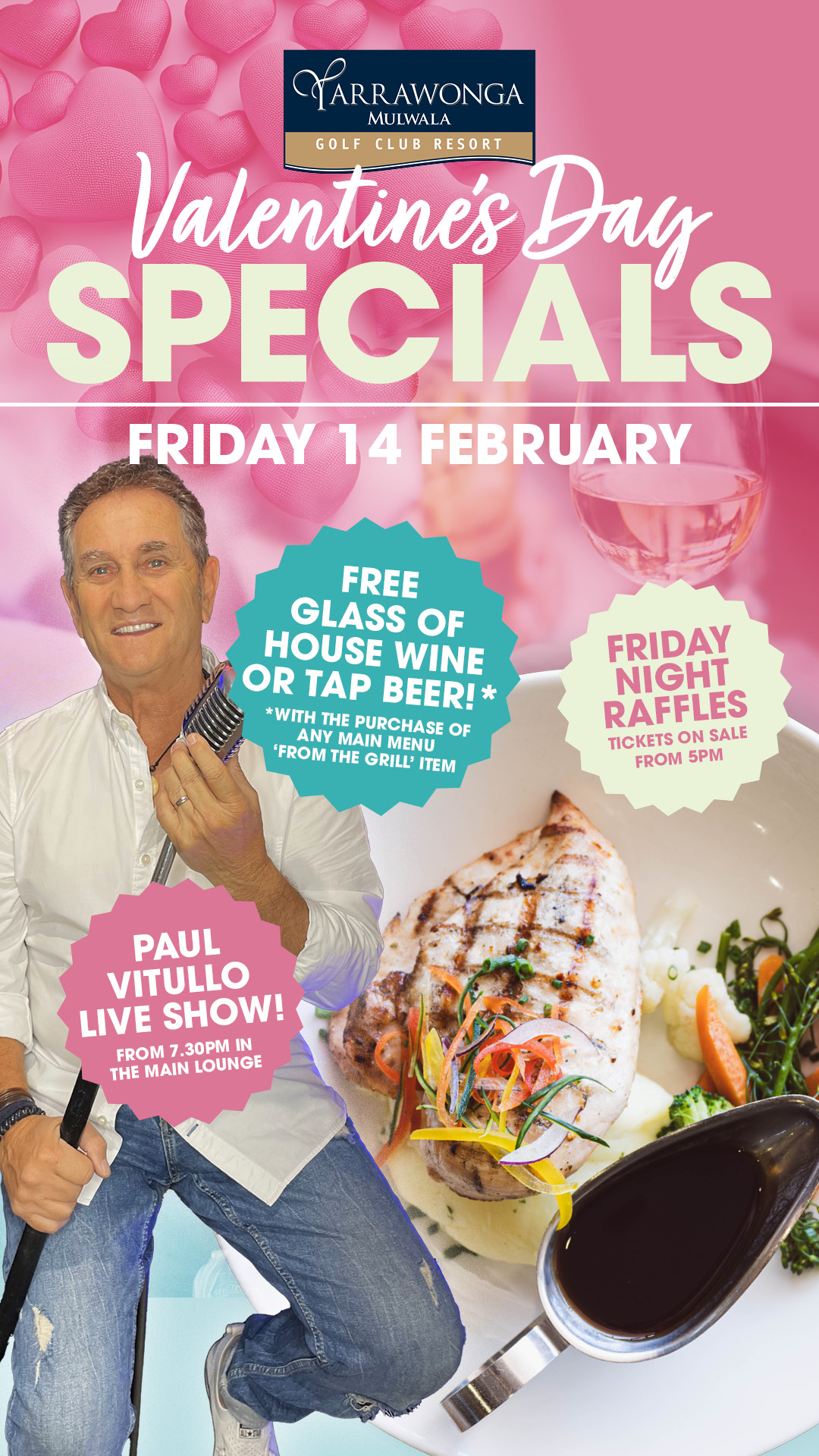 Celebrate Valentine’s Day at Yarrawonga Mulwala Golf Club Resort!