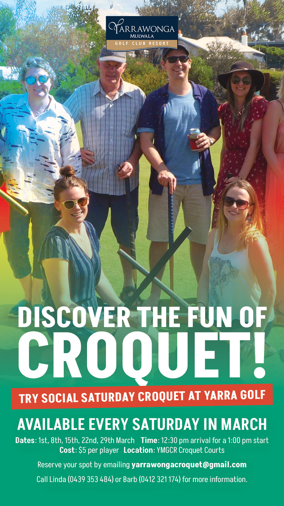 Social Saturday Croquet this March