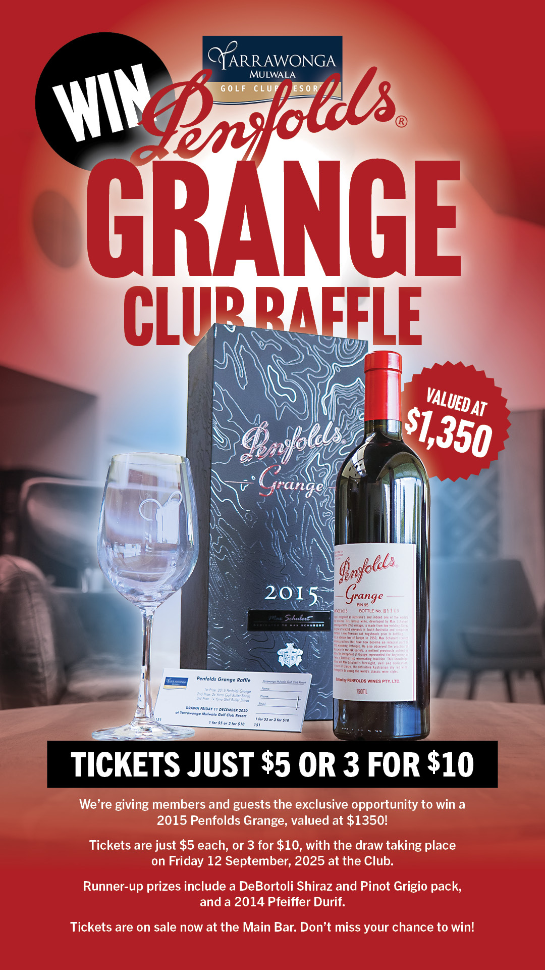 Win a bottle of Penfolds Grange valued at $1,350