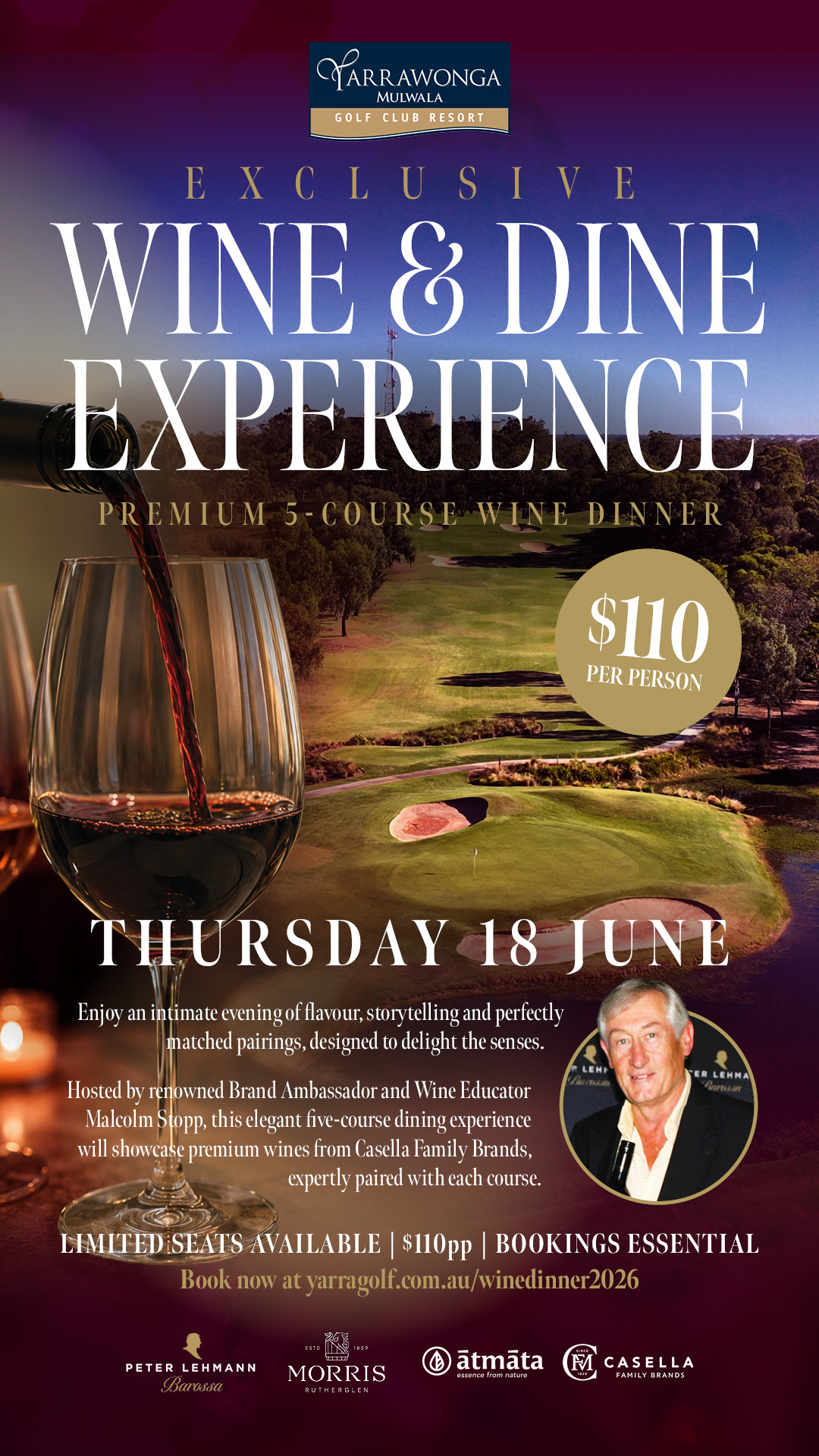 Exclusive Wine & Dine Experience with Malcolm Stopp