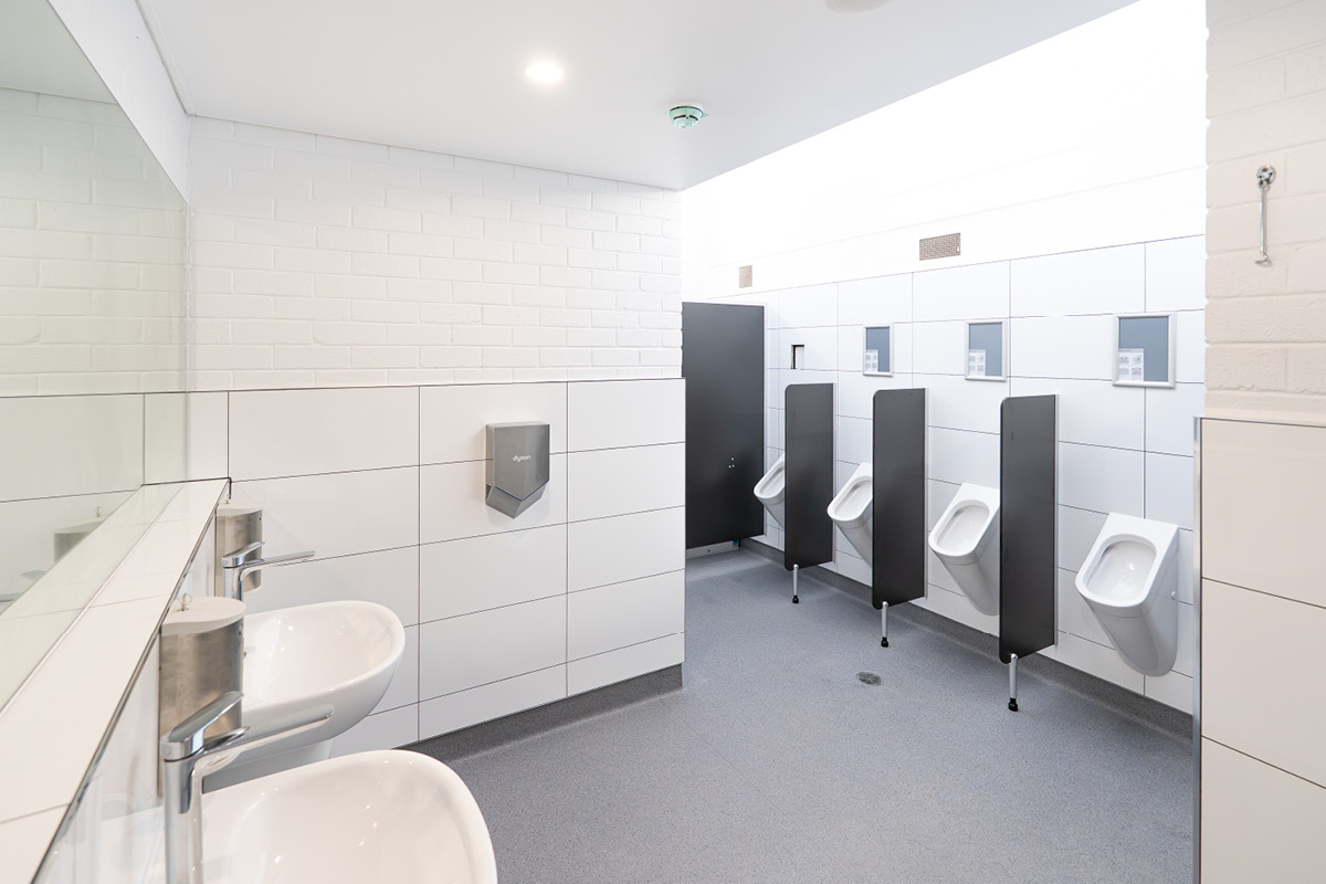 Upgraded Men’s Pro Shop Toilets Now Open
